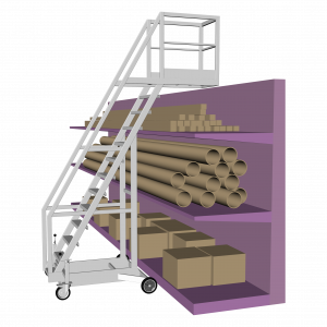 SCALA CON PIATTAFORMA A SBALZO