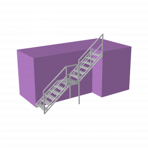 SCALA DI SERVIZIO DIRETTA CON PIANO INTERMEDIO