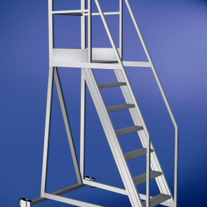SCALA A PALCHETTO FISSA CON RUOTE IDEALE PER MAGAZZINO