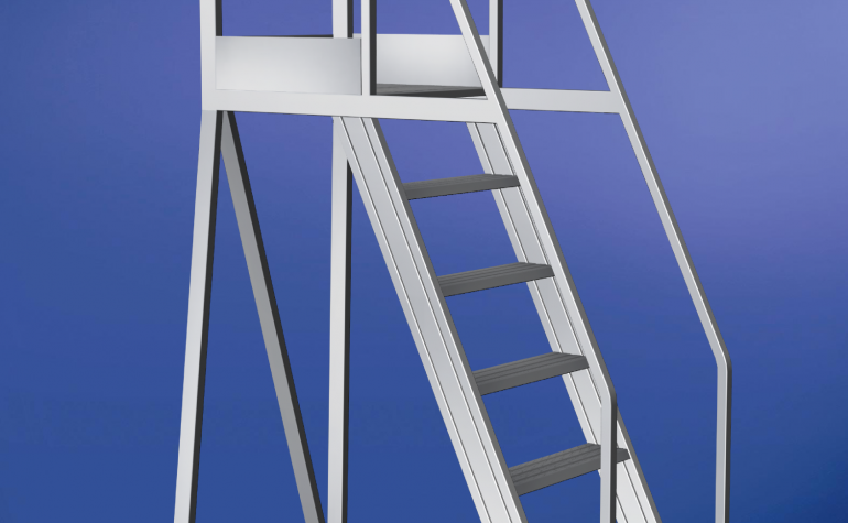 SCALA A PALCHETTO FISSA CON RUOTE IDEALE PER MAGAZZINO